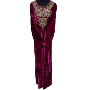 Reham 104459 Women Velvet Long Sleeve Maxi Dress Kaftan Farasha Abaya Robe Jilabiya (19)