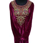 Reham 104459 Women Velvet Long Sleeve Maxi Dress Kaftan Farasha Abaya Robe Jilabiya (20)