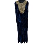 Reham 104506 Women Velvet Long Sleeve Maxi Dress Kaftan Farasha Abaya (5)