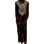 Reham 11068 Women Velvet Long Sleeve Maxi Dress Kaftan Farasha Abaya Robe Jilabiya (14)