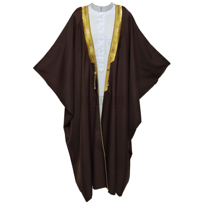 Royalprem 0011 Men's Super High Quality Brown Gold Long Sleeves Bisht 104305