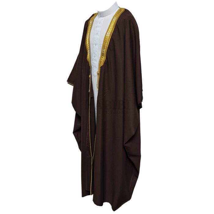 Royalprem 0011 Men's Super High Quality Brown Gold Long Sleeves Bisht 104402