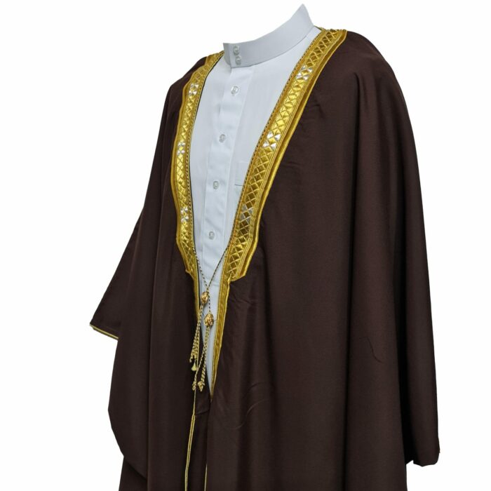 Royalprem 0011 Men's Super High Quality Brown Gold Long Sleeves Bisht 104433
