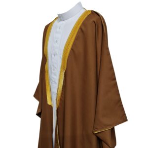 Royalprem 002 Men's Super High Quality Brown Gold Long Sleeves Bisht 105413 (1)