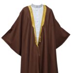Royalprem 003 Men's Super High Quality Brown Gold Long Sleeves Bisht 111544