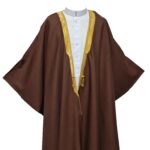 Royalprem 003 Men's Super High Quality Brown Gold Long Sleeves Bisht 111544