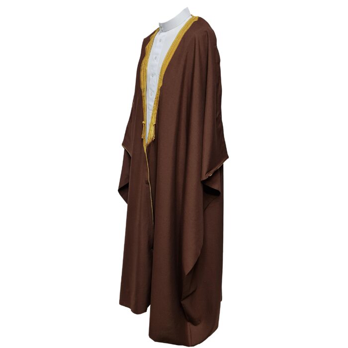 Royalprem 003 Men's Super High Quality Brown Gold Long Sleeves Bisht 111611