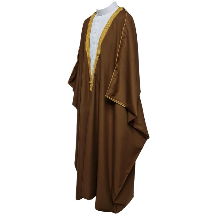 Royalprem 005 Men's Super High Quality Brown Gold Long Sleeves Bisht 110403