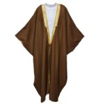 Royalprem 008 Men's Super High Quality Brown Gold Long Sleeves Bisht (2)