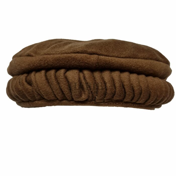 Rpe0011 Men's Afghani Wool Blend Skull Cap Brown Hat Kufi Topi Pakol Winter Men's Moroccan Hooded Thobe Long Sleeve