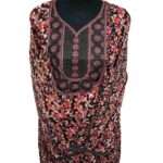 Rua001 Women's Polyester Kaftan Long Sleeves Tunic Dubai Dress Floral Kaftan (17)