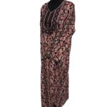 Rua001 Women's Polyester Kaftan Long Sleeves Tunic Dubai Dress Floral Kaftan (18)