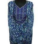 Rua001 Women's Polyester Kaftan Long Sleeves Tunic Dubai Dress Floral Kaftan Blue (10)