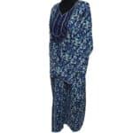 Rua001 Women's Polyester Kaftan Long Sleeves Tunic Dubai Dress Floral Kaftan Blue (12)