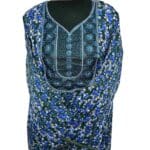Rua001 Women's Polyester Kaftan Long Sleeves Tunic Dubai Dress Floral Kaftan Green (14)