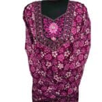 Rua002 Women's Blue Green Pink Kaftan Long Sleeves Tunic Dubai Dress Floral Kaftan (10)