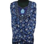 Rua002 Women's Blue Green Pink Kaftan Long Sleeves Tunic Dubai Dress Floral Kaftan (4)