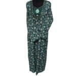 Rua002 Women's Blue Green Pink Kaftan Long Sleeves Tunic Dubai Dress Floral Kaftan (6)