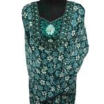 Rua002 Women's Blue Green Pink Kaftan Long Sleeves Tunic Dubai Dress Floral Kaftan (7)