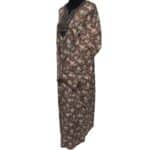 Rua003 Women's Brown Green Maroon Kaftan Long Sleeves Tunic Dubai Dress Floral Kaftan (11)