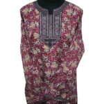 Rua003 Women's Brown Green Maroon Kaftan Long Sleeves Tunic Dubai Dress Floral Kaftan (16)