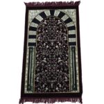 Rwdamt 001 Green Burgundy Floral Rawda Masjid An Nabawi Islamic Prayer Mat Musallah Janamaaz (11)