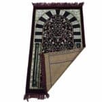 Rwdamt 001 Green Burgundy Floral Rawda Masjid An Nabawi Islamic Prayer Mat Musallah Janamaaz (8)