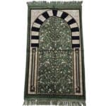 Rwdamt 001 Green Burgundy Floral Rawda Masjid An Nabawi Islamic Prayer Mat Musallah Janamaaz (9)