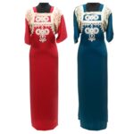 Reham 005 Women's Kaftan Tunic Dress Sequin Floral Embroidered Maxi Dress