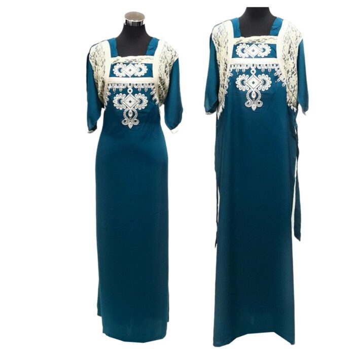 Reham 005 Women's Kaftan Tunic Dress Sequin Floral Embroidered Maxi Dress (2)