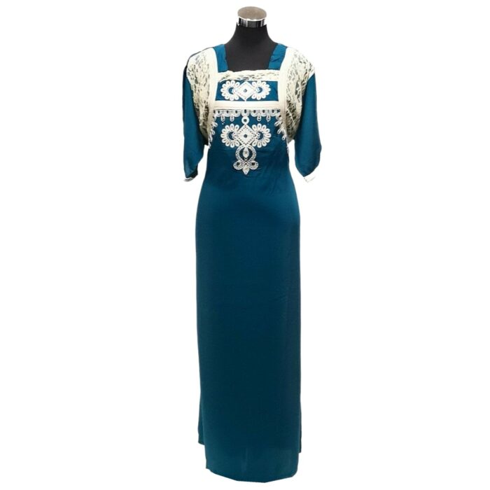 Reham 005 Women's Kaftan Tunic Dress Sequin Floral Embroidered Maxi Dress (4)