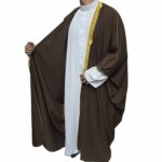 Royal Premium Brown Arabian Bisht 3 Quarter Sleeves Cloak Arab Dress Thobe Islam Robe Eid (2)