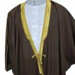 Royal Premium Brown Arabian Bisht 3 Quarter Sleeves Cloak Arab Dress Thobe Islam Robe Eid (5)