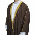 Royal Premium Brown Arabian Bisht 3 Quarter Sleeves Cloak Arab Dress Thobe Islam Robe Eid (7)