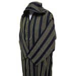 Saedctntwl 003 Men's Navy Gold Striped Moroccan Long Sleeve Hooded Cotton Thobe Jubba Djellaba (4)