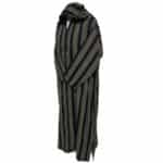 Saedctntwl 003 Men's Navy Gold Striped Moroccan Long Sleeve Hooded Cotton Thobe Jubba Djellaba (5)