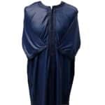 Shrtslvctn 001 Zip Front Moroccan Blue Short Sleeves Cotton Blend Thobe Jubba Dishdasha Kandorah (4)