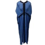 Shrtslvctn 0020 Zip Front Moroccan Blue Short Sleeves Cotton Blend Thobe Jubba Dishdasha Kandorah (4)