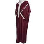 Shrtslvctn Nw001 Moroccan Maroon Short Sleeves Cotton Blend Thobe Jubba Dishdasha Kandorah (6)