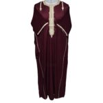 Shrtslvctn Nw003 Moroccan Maroon Short Sleeves Cotton Blend Thobe Jubba Dishdasha Kandorah (7)