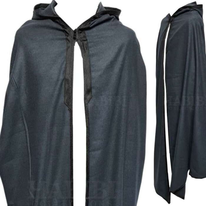 Silhamhc 001 Moroccan Djellaba Charcoal Grey Cloak Cape Cashmere Wool Blend Silham Burnous 202643