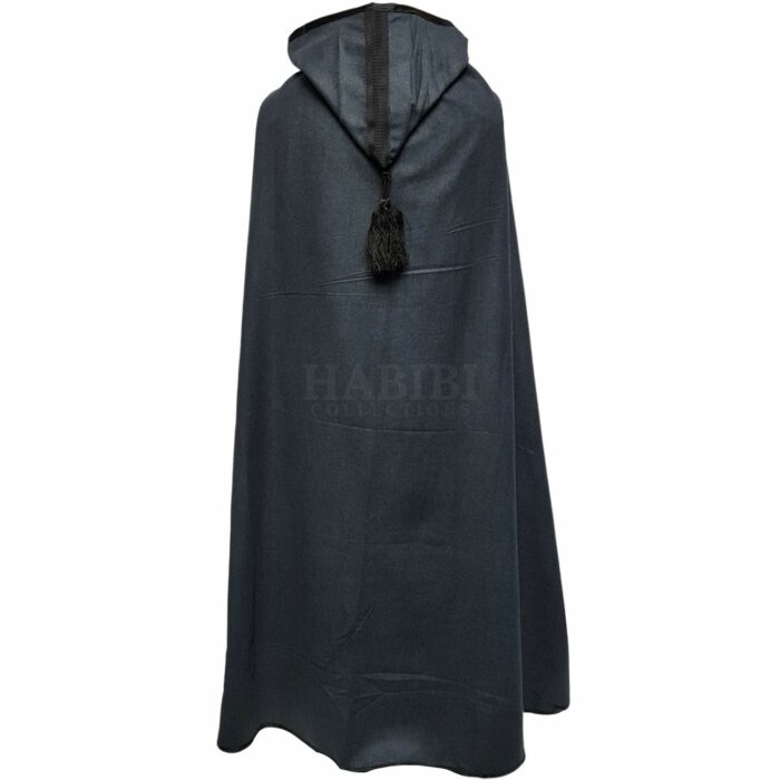 Silhamhc 001 Moroccan Djellaba Charcoal Grey Cloak Cape Cashmere Wool Blend Silham Burnous 202806