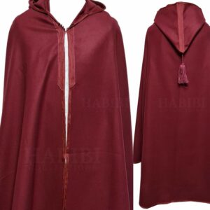 Silhamhc 004 Moroccan Djellaba Maroon Cloak Cape Cashmere Wool Blend Silham Burnous 201001