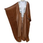 Smplbrwn 005 Men's Arabian Silver Stripe Bisht+gift Box Cloak Arab Dress Thobe Islam Robe Eid