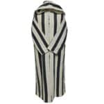 Strpwlwpc 002 Moroccan Cream Grey Striped Cashmere Wool Blend Hooded Thobe Djellaba Jubba Super Warm (2)