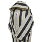 Strpwlwpc 002 Moroccan Cream Grey Striped Cashmere Wool Blend Hooded Thobe Djellaba Jubba Super Warm (4)