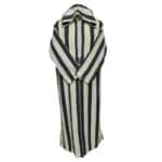 Strpwlwpc 002 Moroccan Cream Grey Striped Cashmere Wool Blend Hooded Thobe Djellaba Jubba Super Warm (6)
