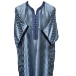 Styl 84a Men Moroccan Cotton Blend Light Blue Half Sleeves Thobe Jubba Kandora Dishdasha 0508 211914