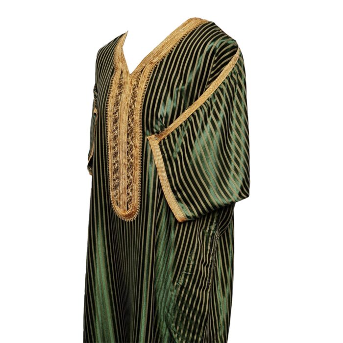Styl 93d Men Moroccan Cotton Dark Green Half Sleeves Thobe Jubba Kandora Dishdasha 0515 164627 (1)