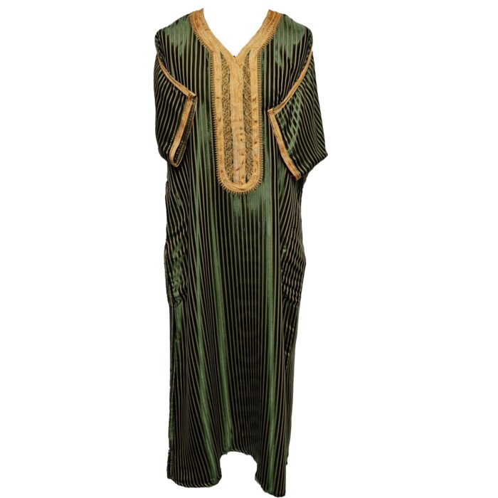 Styl 93d Men Moroccan Cotton Dark Green Half Sleeves Thobe Jubba Kandora Dishdasha 0515 164627 (2)